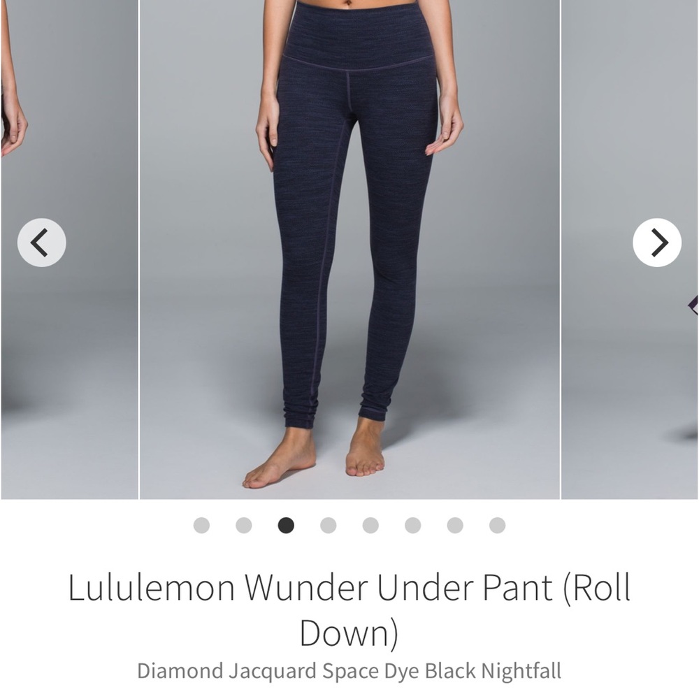 Lululemon Wunder Under Roll Down Pant - Black Nightfall